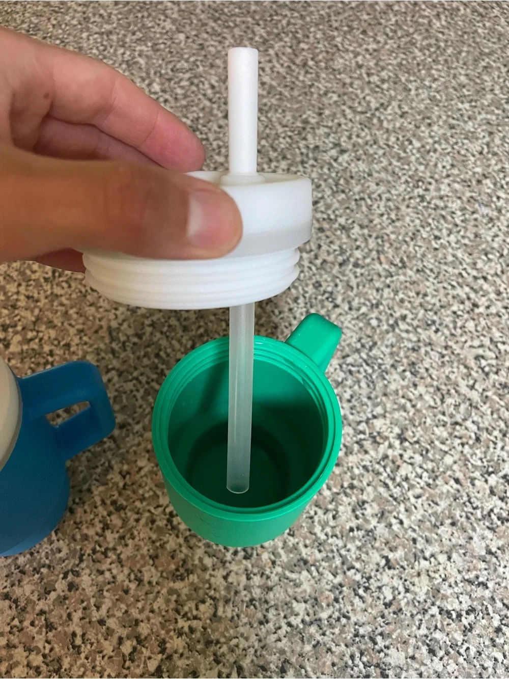 Infantino Blue and Green Insulated Toddler Cups with White Lids - 2 Pack